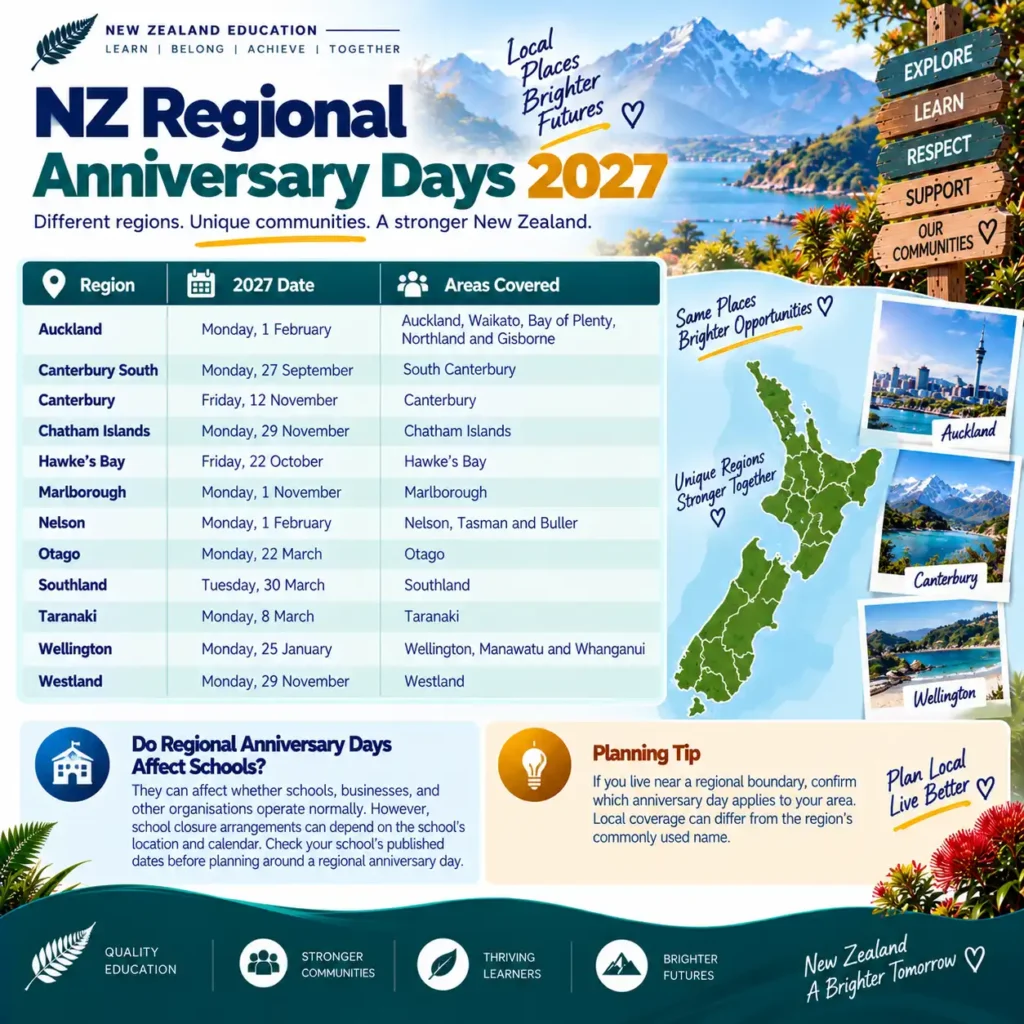 NZ Regional Anniversary Days 2027