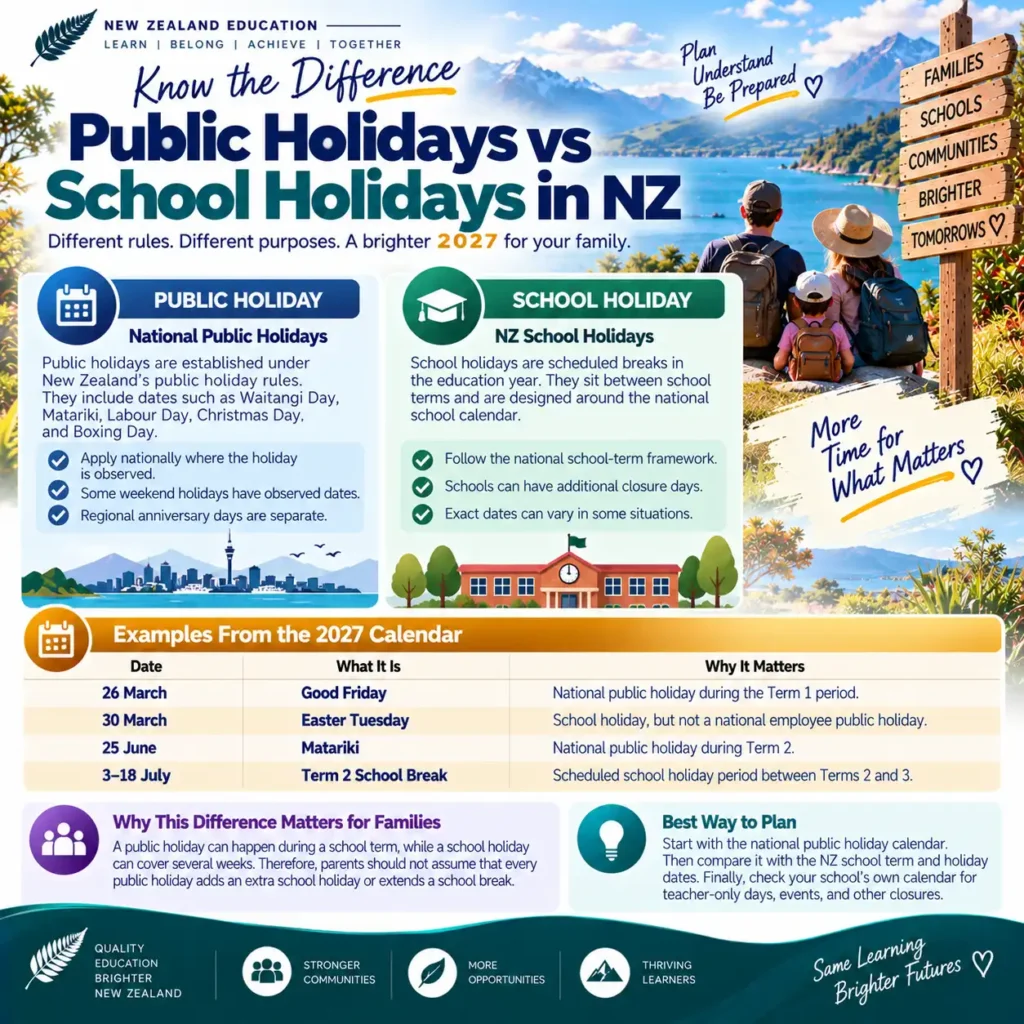 Public Holidays vs School Holidays in NZ